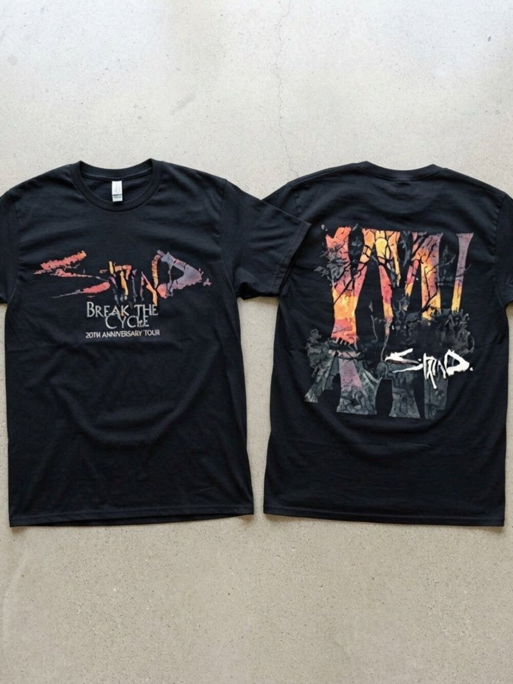 Staind Break The Cycle 25th Anniversary Tour 2026 Black T-Shirt S-5XL
